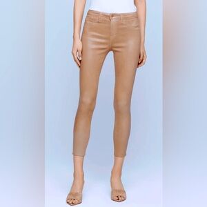 L'Agence Margot High Rise Coated Jean in cappuccino coated, XS